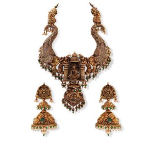 The Antique Finish Necklace - temple jewellery
