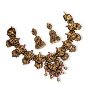 The Pink Accent Temple Set - temple jewellery