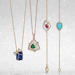 kumari fine jewellery - Gemstone-accented diamond pendants 