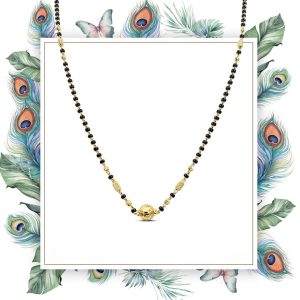Classic gold and black bead mangalsutra by Keshavji Chhaganlal Jewellers