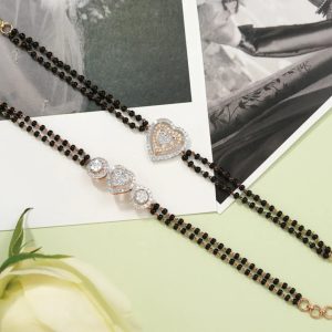 Heart motif bracelet mangalsutra by Dhirsons Jewellers