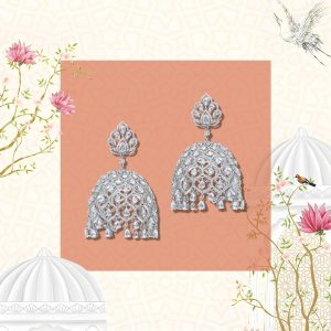 Diamond jhumka earrings by Mahesh Notandass