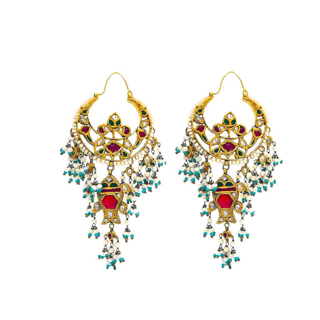 Nimrat Kaur wearing classic gold statement dangler earrings by Jagdish Jewellers