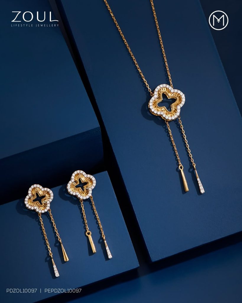 Citrus inspired diamond jewellery by Kumari Fine Jewellery with playful gold jewellery by Malabar Gold and Diamonds