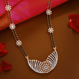 Floral diamond mangalsutra design by Kisna Diamond & Gold Jewellery
