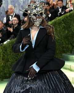 Ananya Birla wearing statement diamond necklace with dramatic couture look at Met Gala 2026