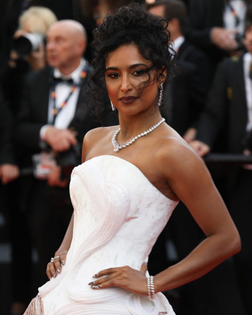 Rida Tharana wearing custom Sennes lab-grown diamond necklace at Cannes 2026