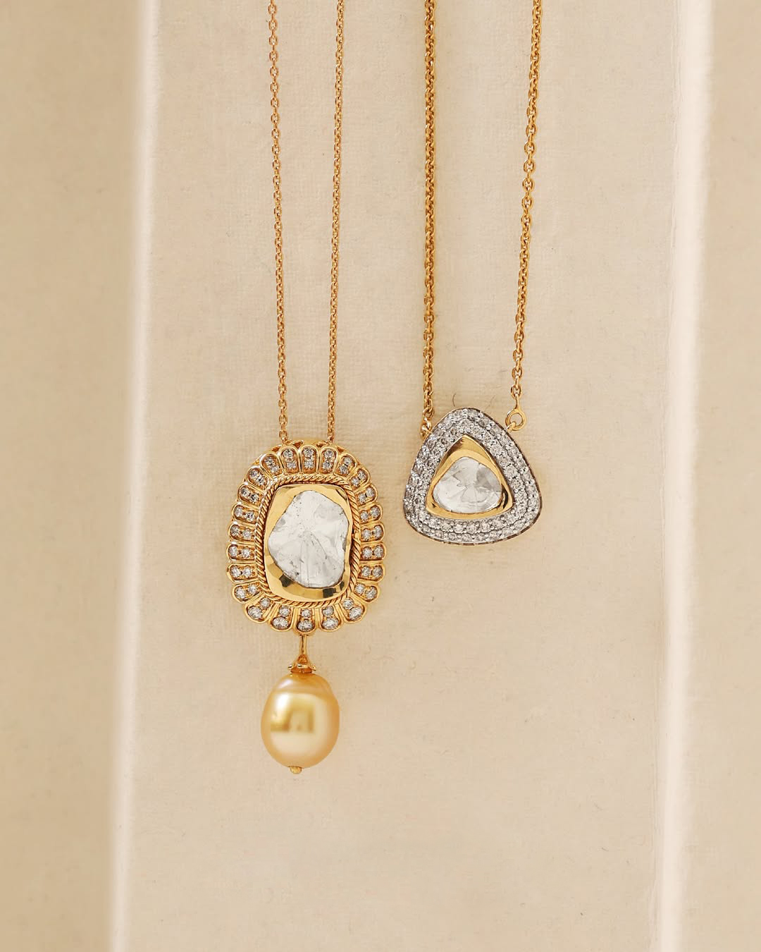Contemporary Polki and ruby necklace with diamond accents by Verma Jewellers