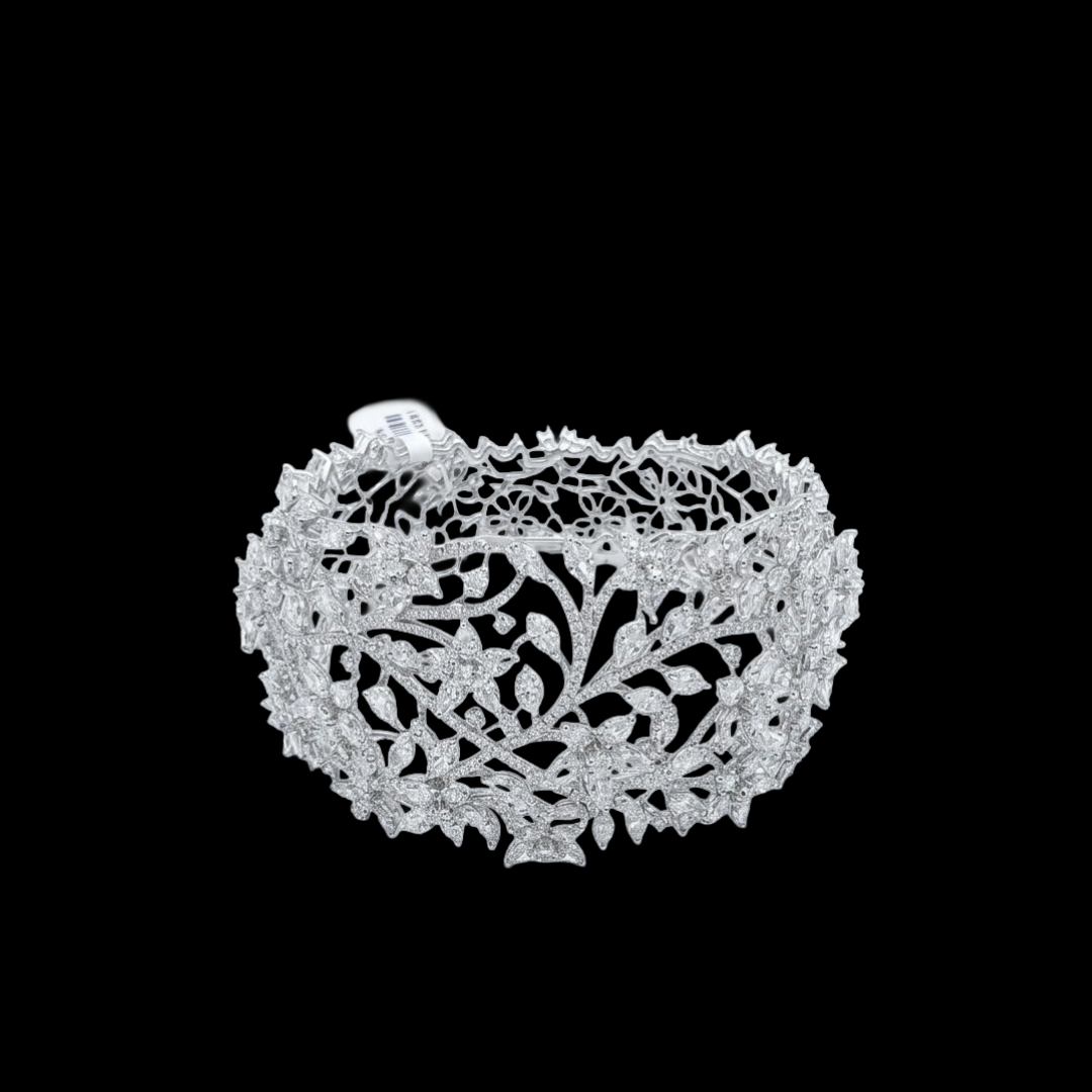 Dhirsons Jewellers Lajpat Nagar Enchanted Winter Garden natural diamond bracelet with intricate vine and floral openwork