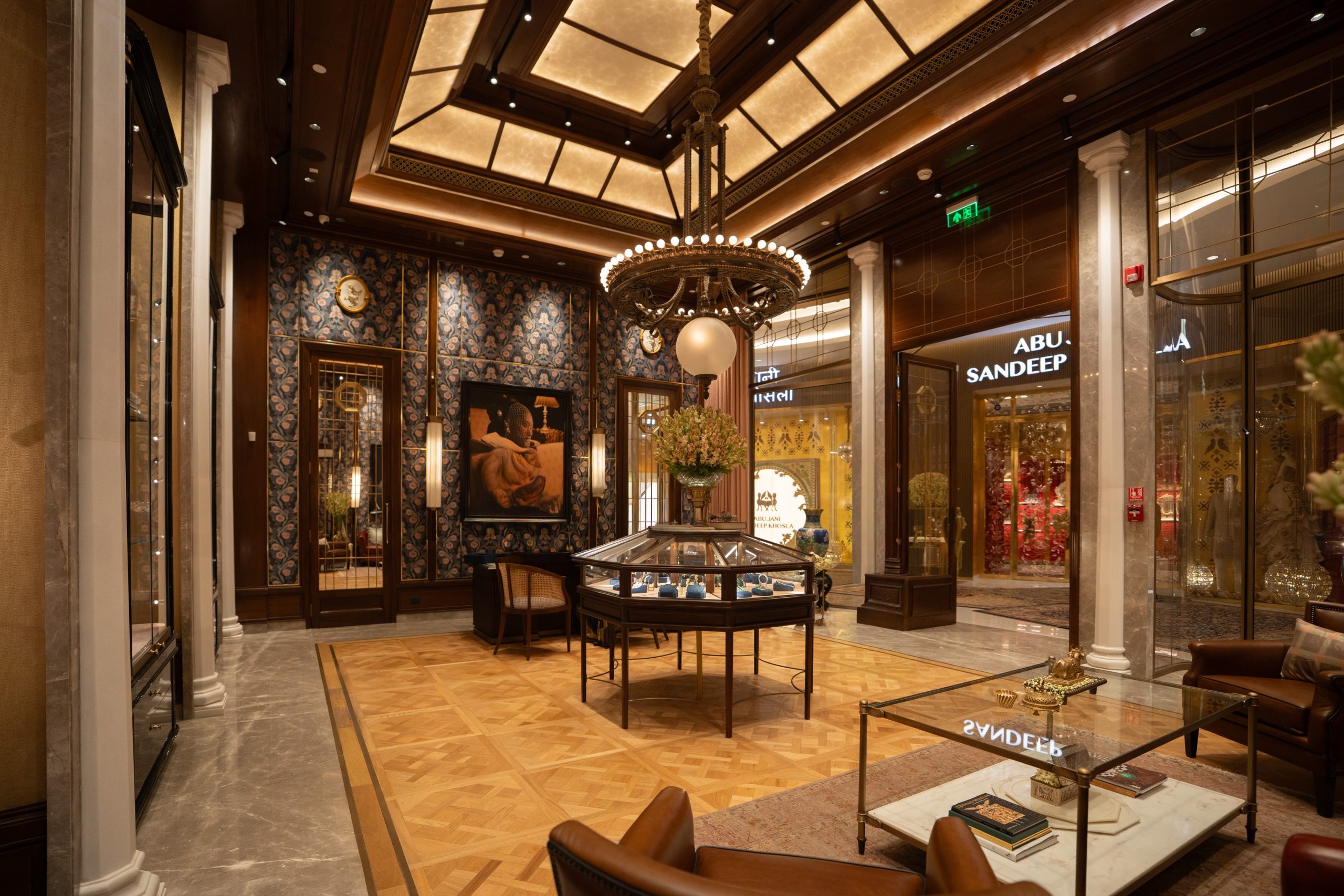 Interior of Birdhichand Ghanshyamdas Jewellers boutique at Jio World Plaza Mumbai